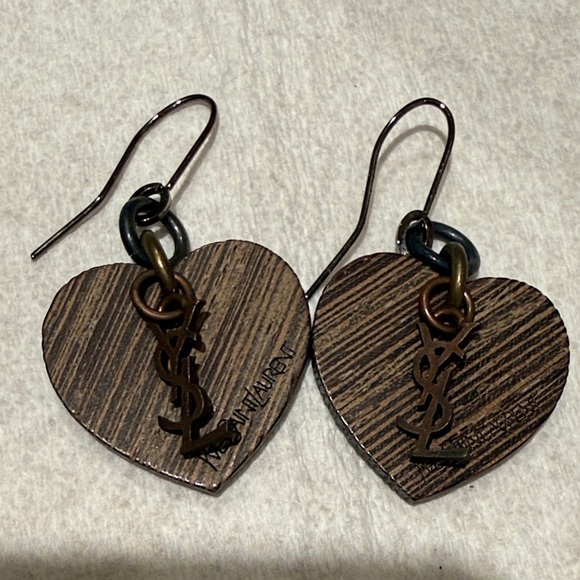 Saint Laurent Jewelry - Saint Laurent Brown Heart Earrings